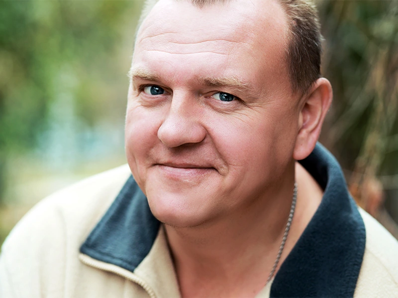 Close up portrait of middle-aged man