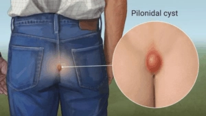 Pilonidal cysts illustration