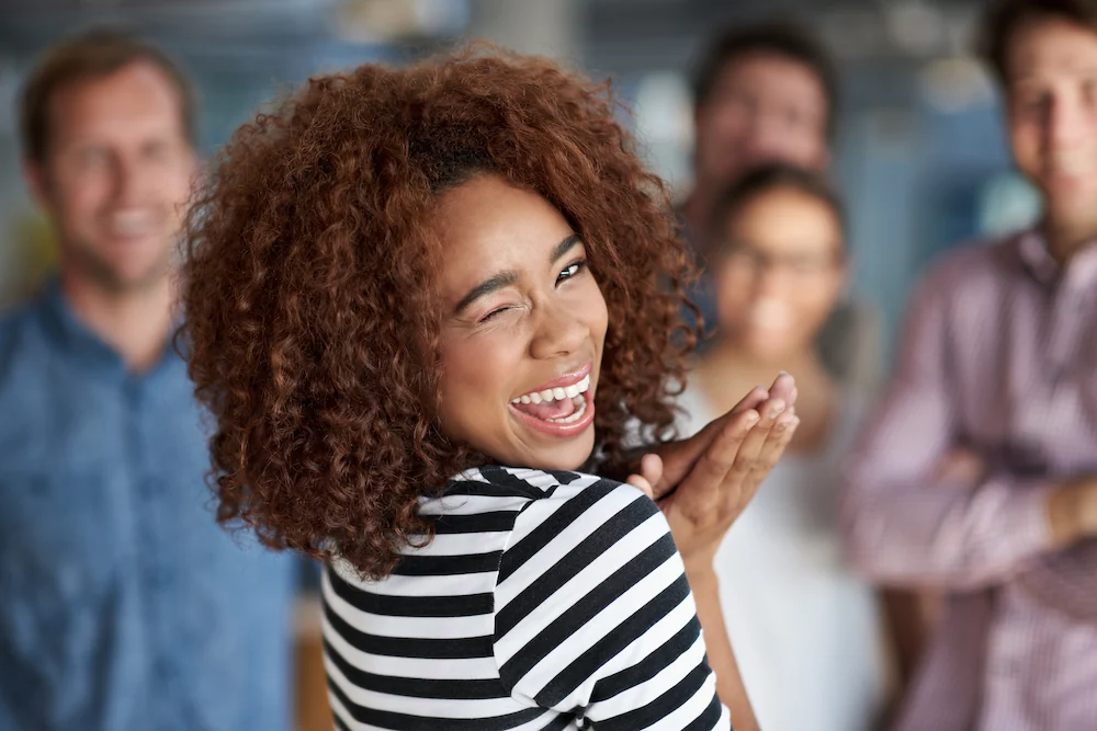 young woman happy with her weight loss procedure
