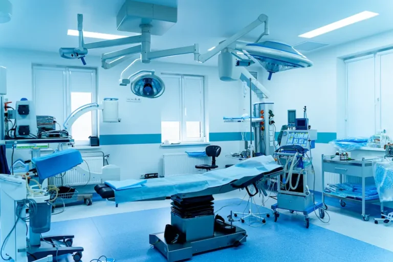 wide angle shot of an operating room