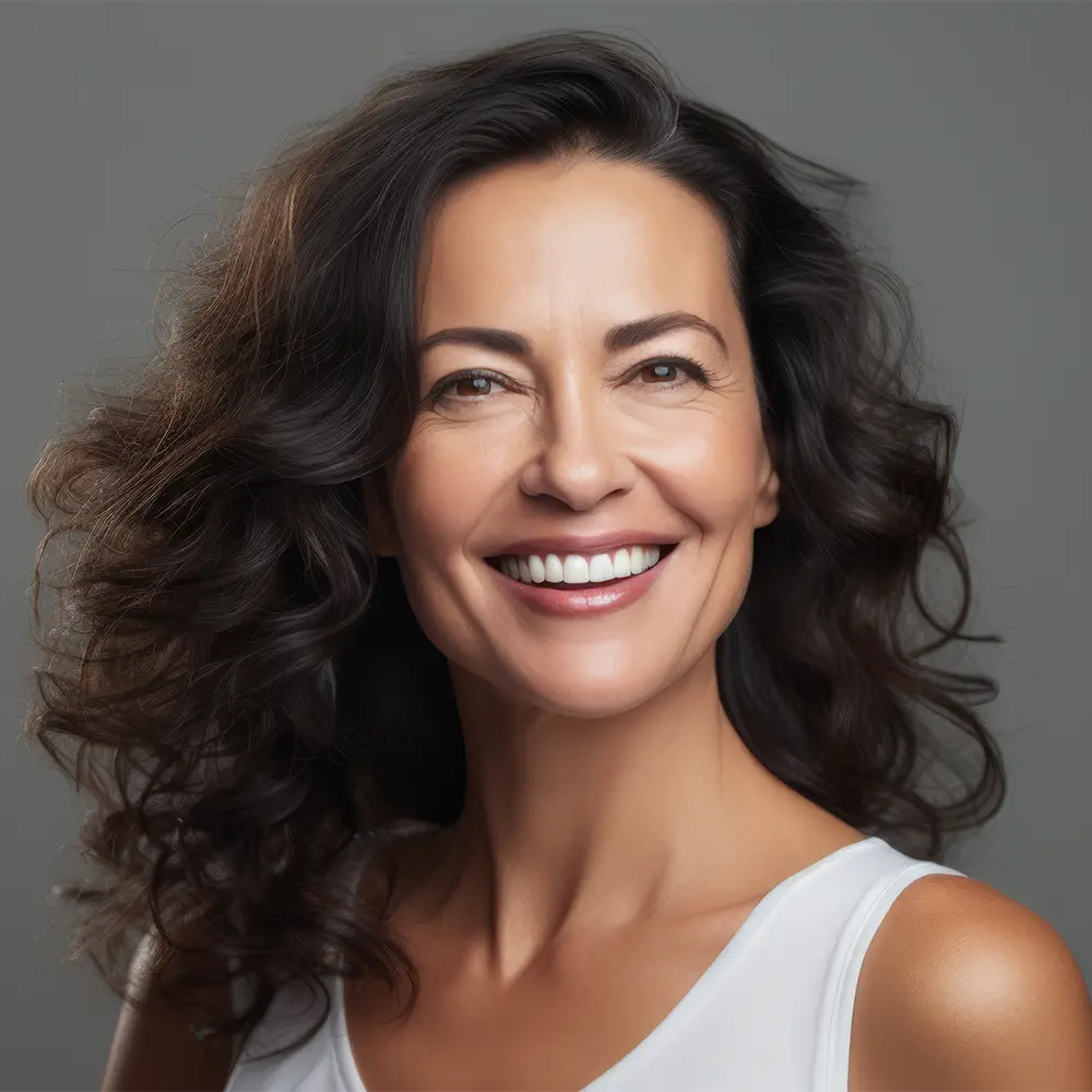 middle aged woman with gorgeous full hair