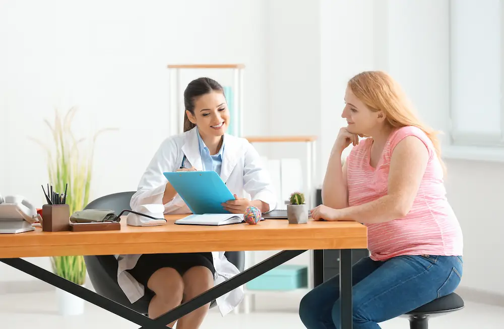 plus size woman at a doctor consultation